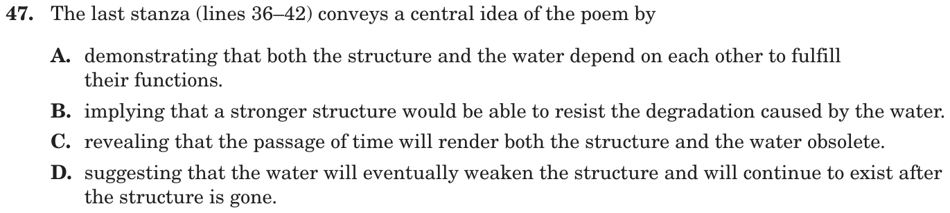 Question 47 as printed on page 74 of the DOE handbook.
