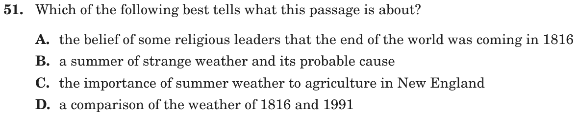 Question 51 as printed on page 76 of the DOE handbook.