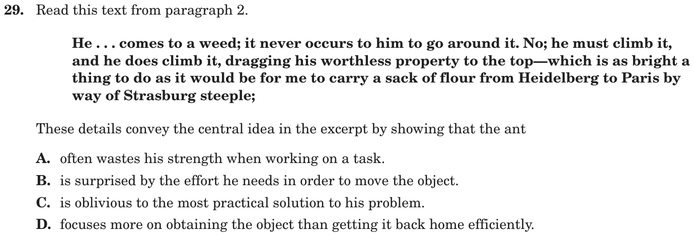 Question 29 as printed on page 64 of the DOE handbook.