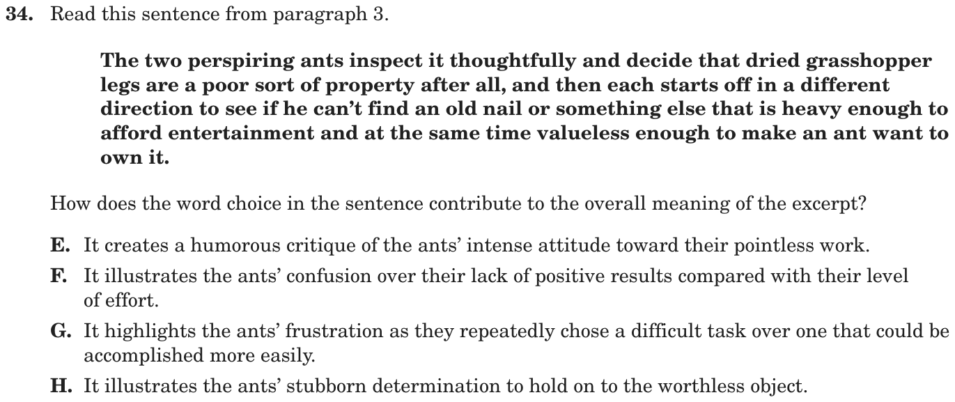 Question 34 as printed on page 66 of the DOE handbook.