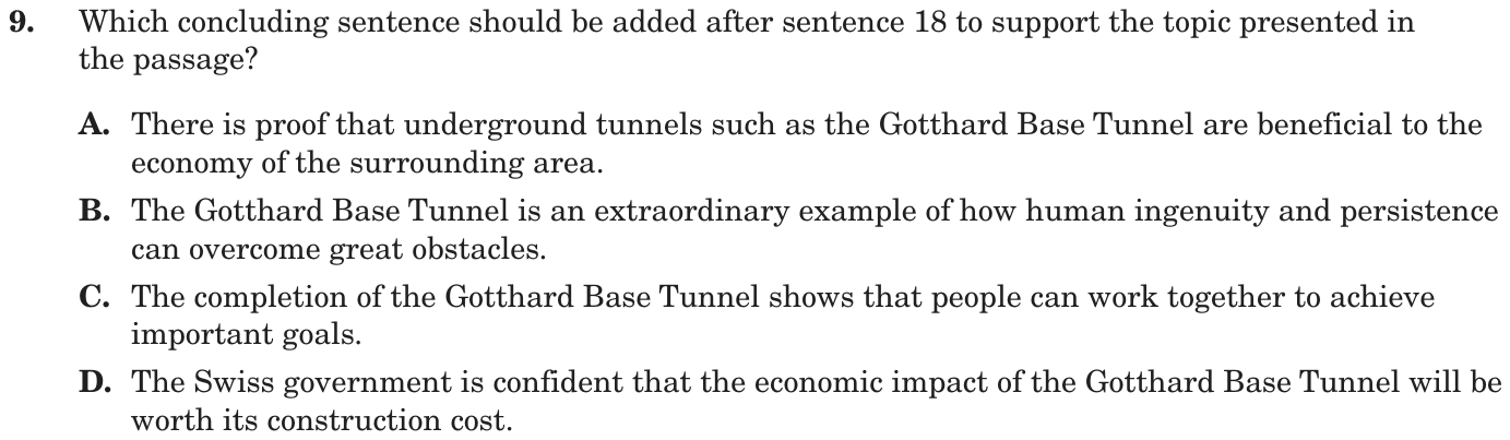 Question 9 as printed on page 50 of the DOE handbook.