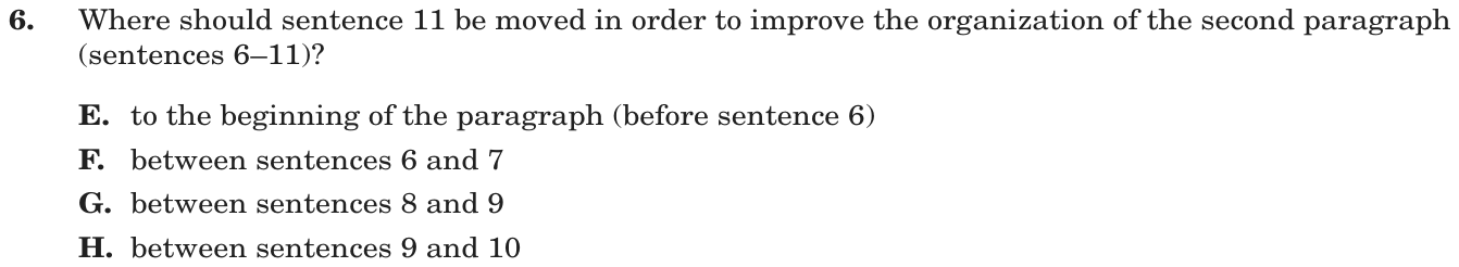 Question 6 as printed on page 49 of the DOE handbook.
