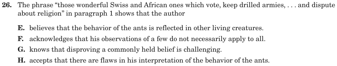 Question 26 as printed on page 63 of the DOE handbook.