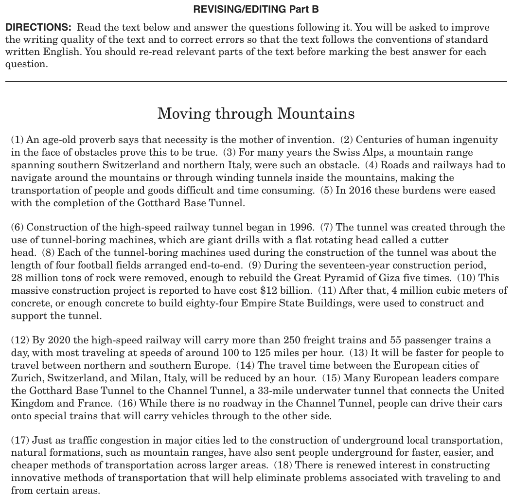 The passage “Moving through Mountains” as printed on page 48 of the DOE handbook.
