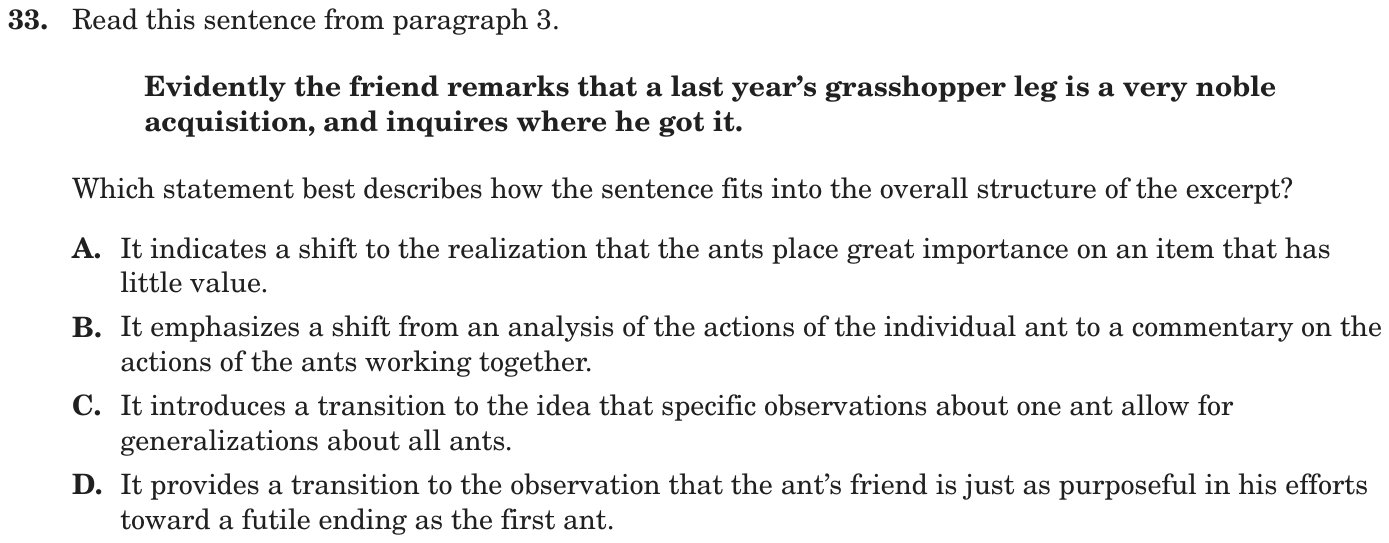 Question 33 as printed on page 65 of the DOE handbook.