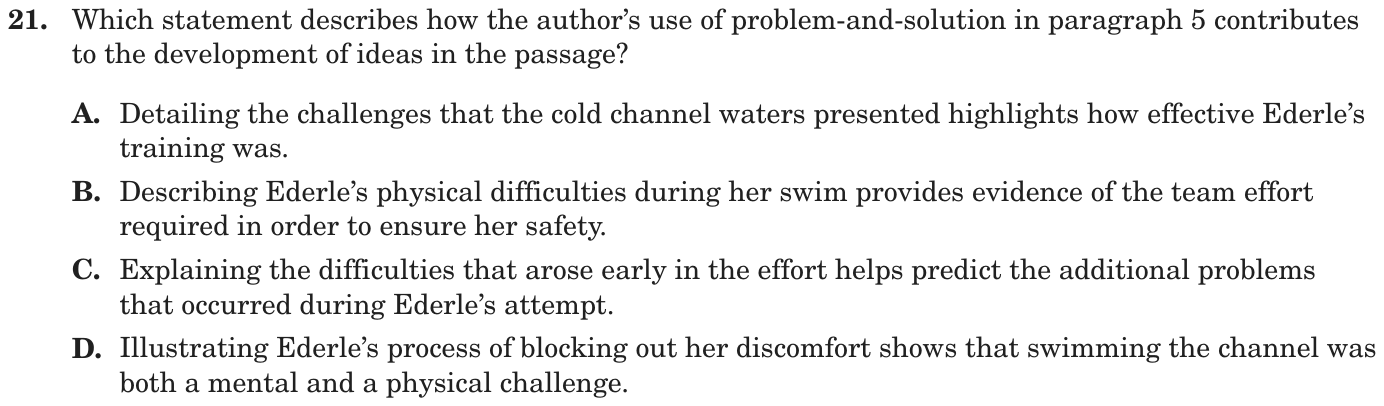 Question 21 as printed on page 59 of the DOE handbook.