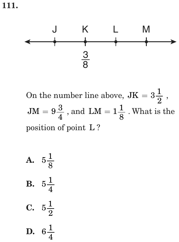 Question 111 as printed on page 91 of the DOE handbook.