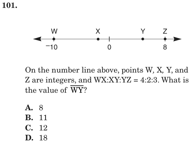 Question 101 as printed on page 89 of the DOE handbook.