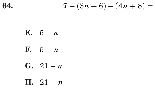 Question 64 as printed on page 82 of the DOE handbook.