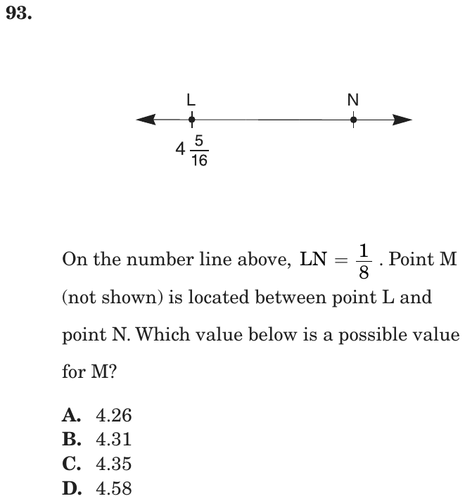 Question 93 as printed on page 88 of the DOE handbook.
