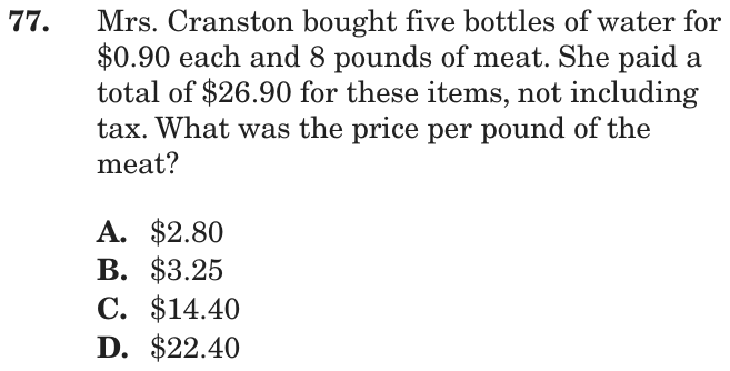Question 77 as printed on page 85 of the DOE handbook.