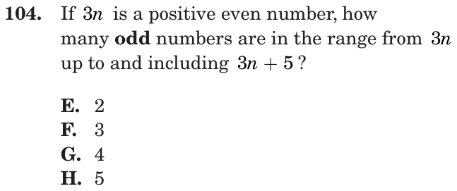 Question 104 as printed on page 90 of the DOE handbook.