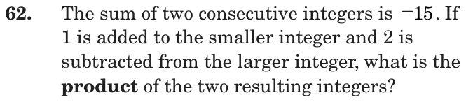 Question 62 as printed on page 81 of the DOE handbook.