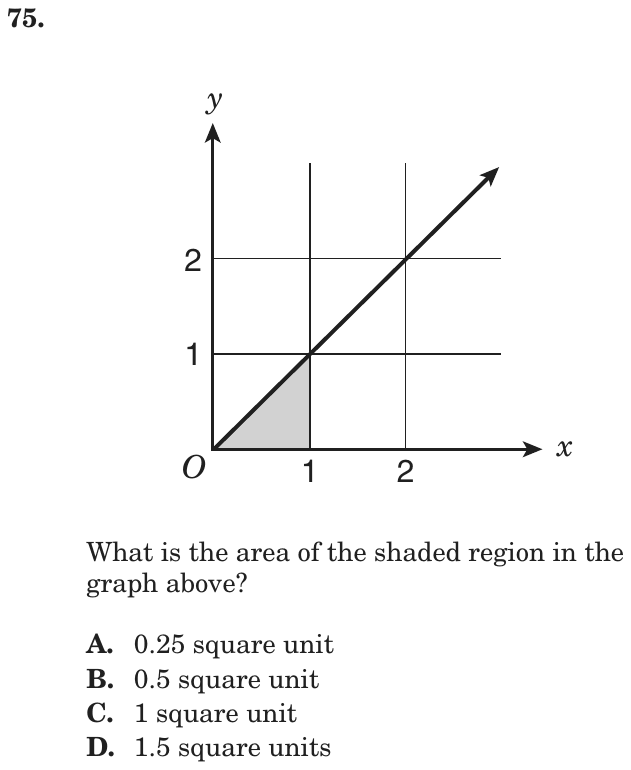 Question 75 as printed on page 84 of the DOE handbook.
