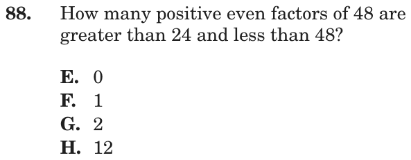 Question 88 as printed on page 87 of the DOE handbook.
