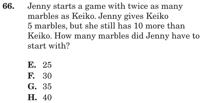 Question 66 as printed on page 82 of the DOE handbook.
