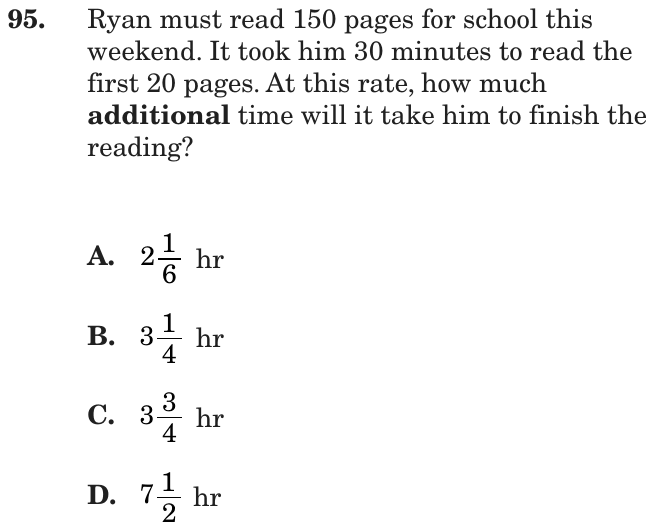Question 95 as printed on page 88 of the DOE handbook.