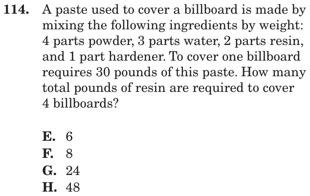 Question 114 as printed on page 92 of the DOE handbook.