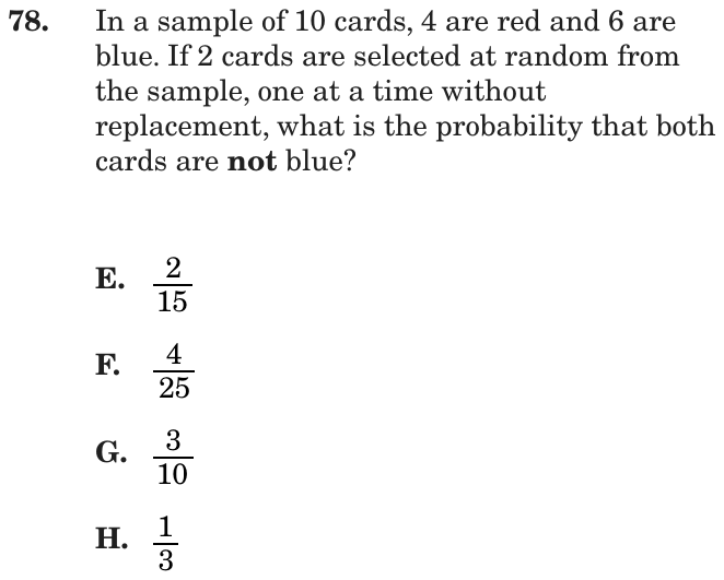 Question 78 as printed on page 85 of the DOE handbook.