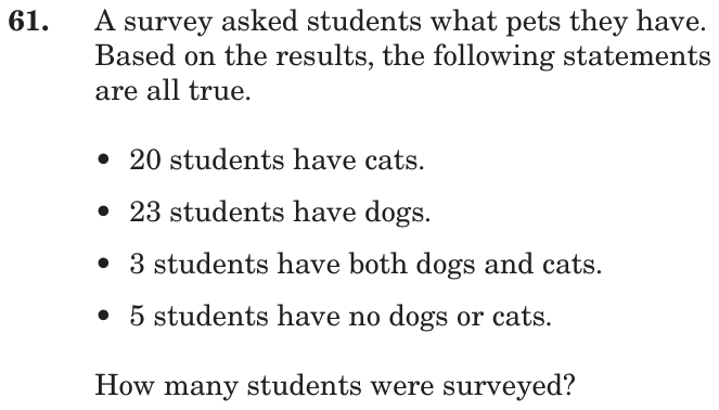 Question 61 as printed on page 81 of the DOE handbook.