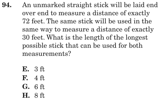Question 94 as printed on page 88 of the DOE handbook.