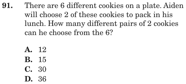 Question 91 as printed on page 87 of the DOE handbook.
