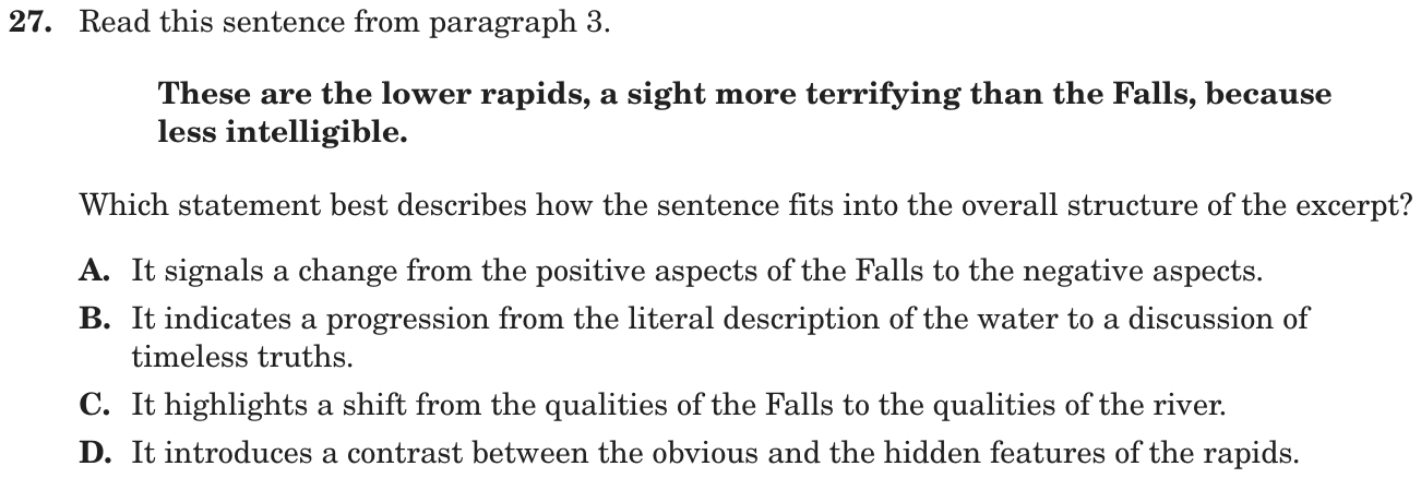 Question 27 as printed on page 136 of the DOE handbook.