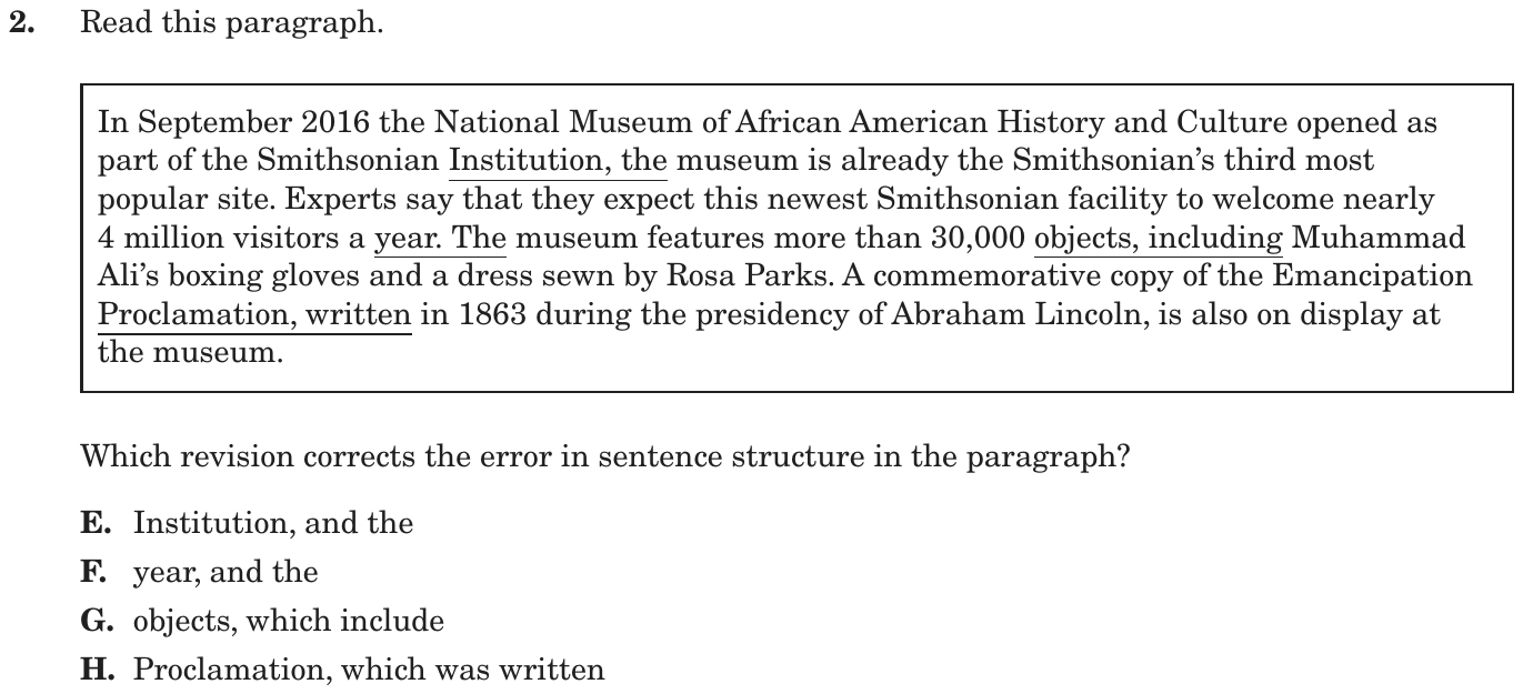 Question 2 as printed on page 117 of the DOE handbook.