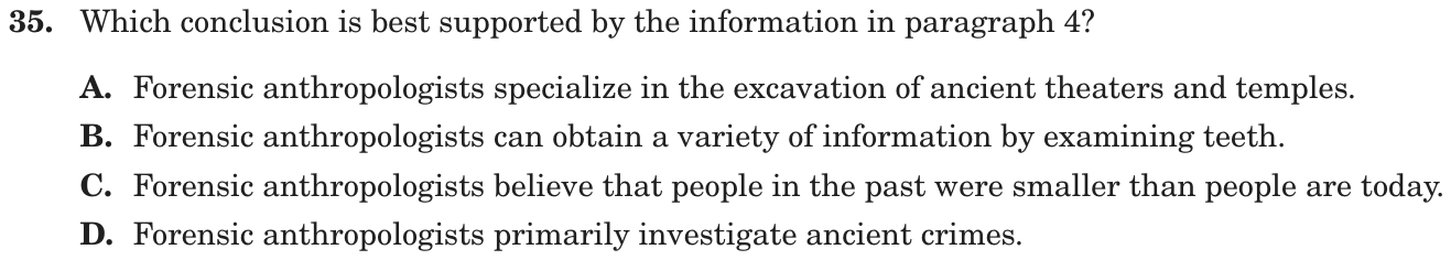 Question 35 as printed on page 139 of the DOE handbook.