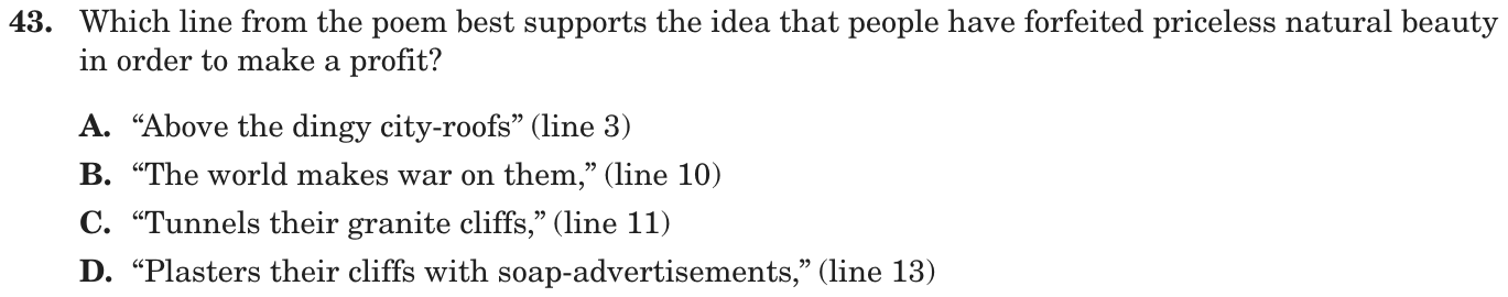 Question 43 as printed on page 144 of the DOE handbook.