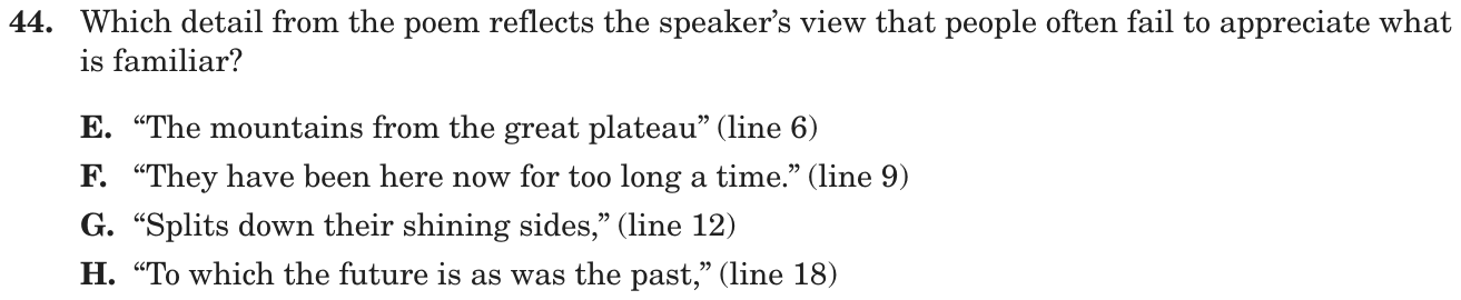Question 44 as printed on page 144 of the DOE handbook.