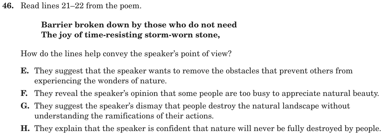 Question 46 as printed on page 145 of the DOE handbook.