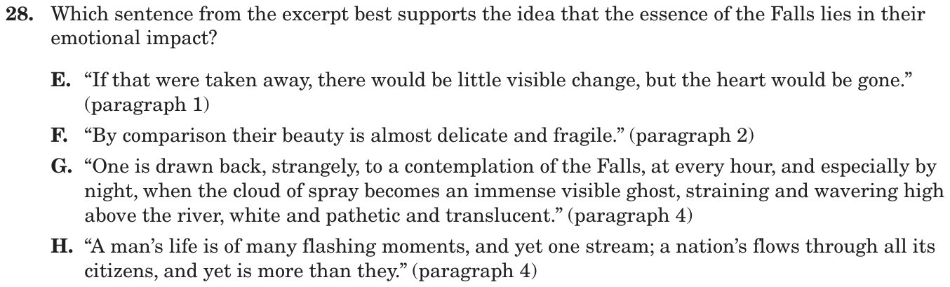 Question 28 as printed on page 136 of the DOE handbook.