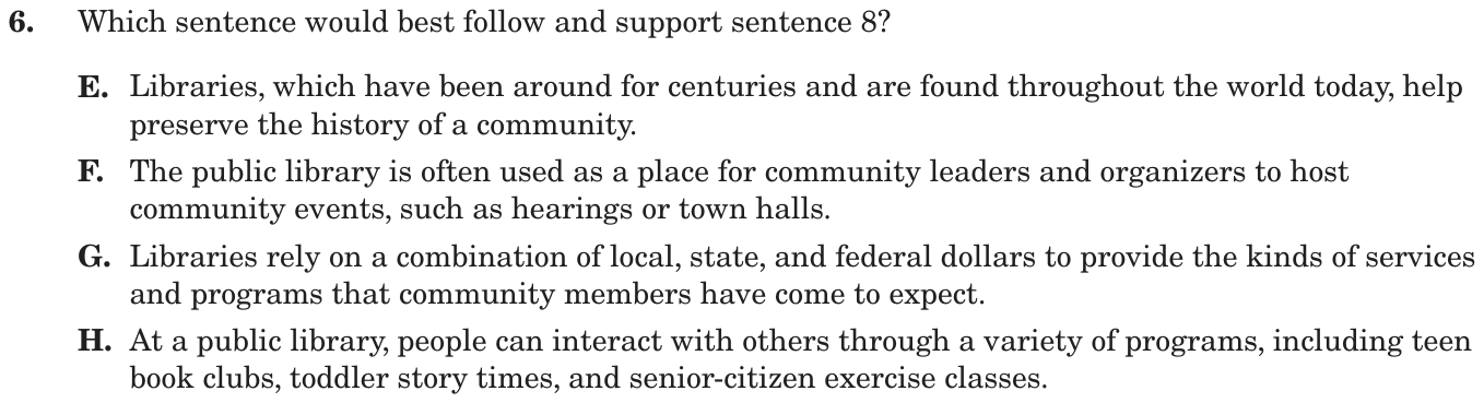 Question 6 as printed on page 121 of the DOE handbook.