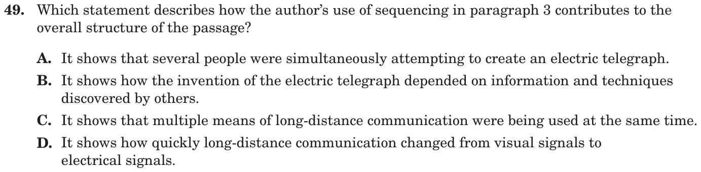 Question 49 as printed on page 149 of the DOE handbook.