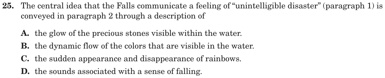 Question 25 as printed on page 135 of the DOE handbook.