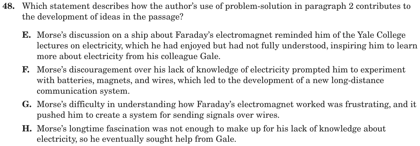Question 48 as printed on page 149 of the DOE handbook.