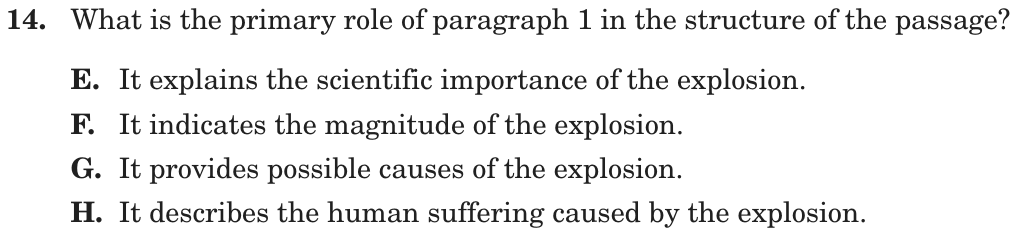 Question 14 as printed on page 126 of the DOE handbook.