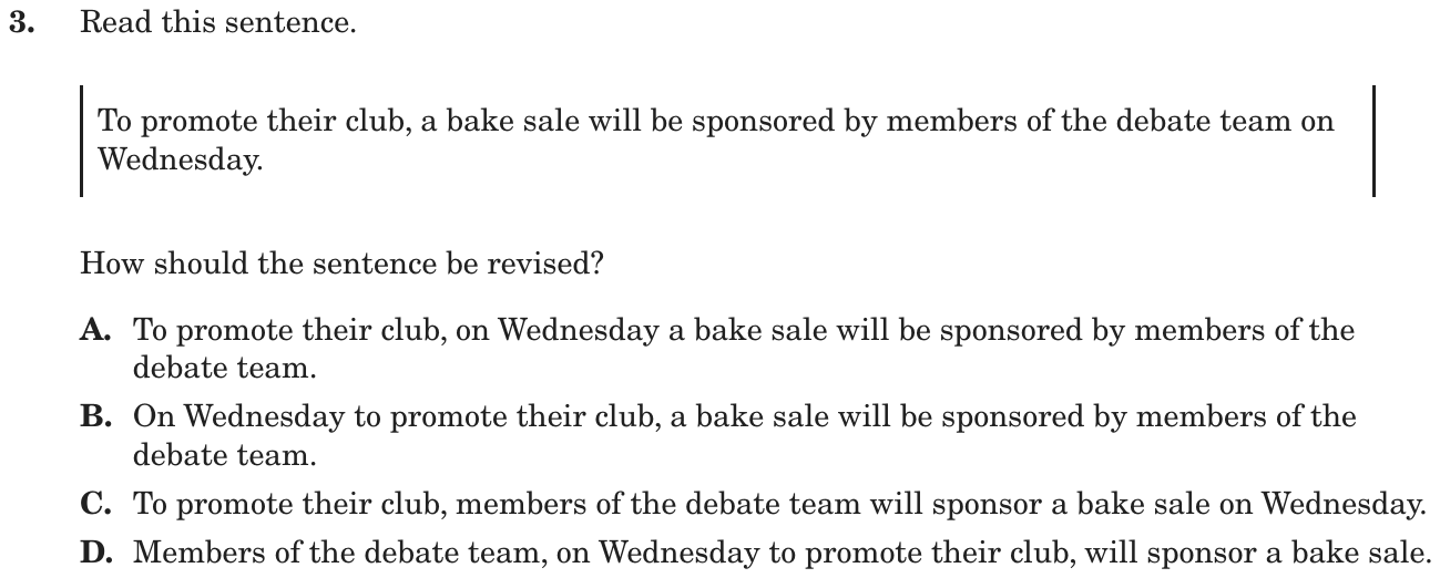 Question 3 as printed on page 117 of the DOE handbook.