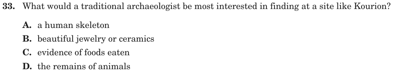 Question 33 as printed on page 139 of the DOE handbook.