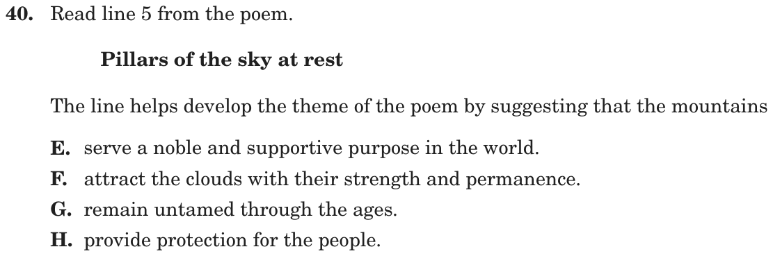 Question 40 as printed on page 143 of the DOE handbook.