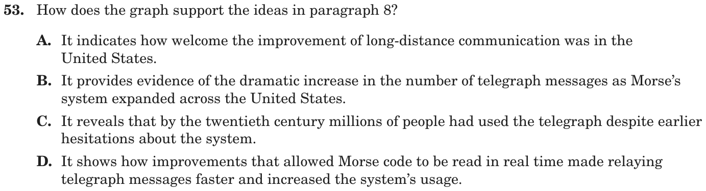 Question 53 as printed on page 150 of the DOE handbook.