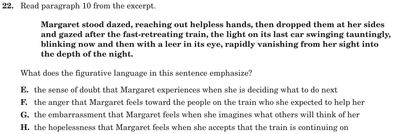 Question 22 as printed on page 131 of the DOE handbook.