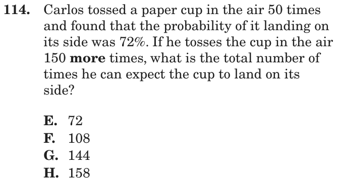 Question 114 as printed on page 164 of the DOE handbook.