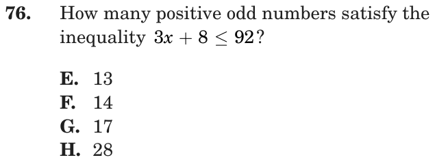 Question 76 as printed on page 156 of the DOE handbook.