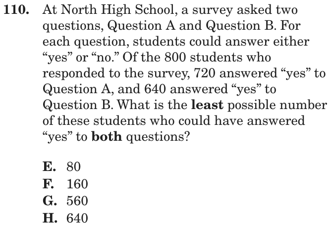 Question 110 as printed on page 163 of the DOE handbook.