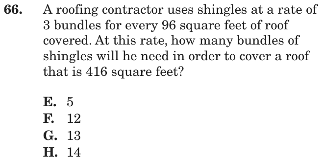 Question 66 as printed on page 154 of the DOE handbook.