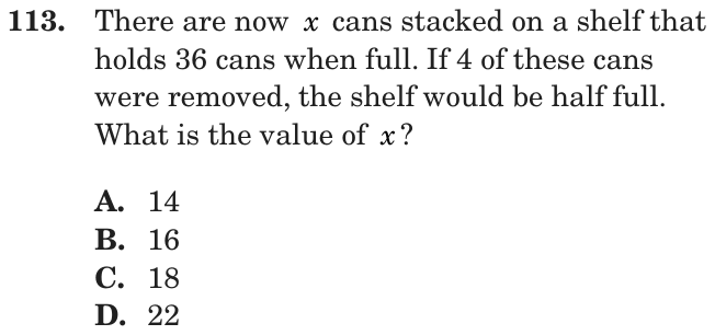 Question 113 as printed on page 164 of the DOE handbook.