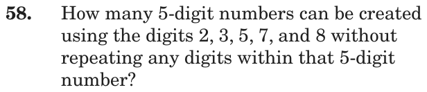 Question 58 as printed on page 153 of the DOE handbook.