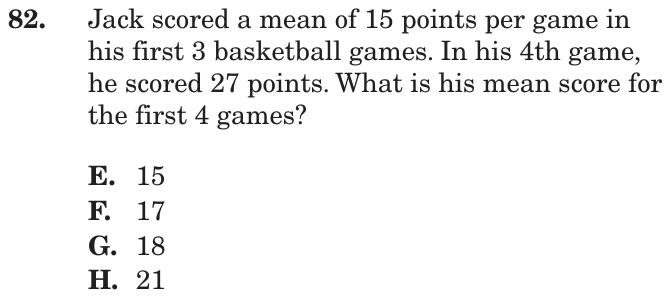Question 82 as printed on page 157 of the DOE handbook.